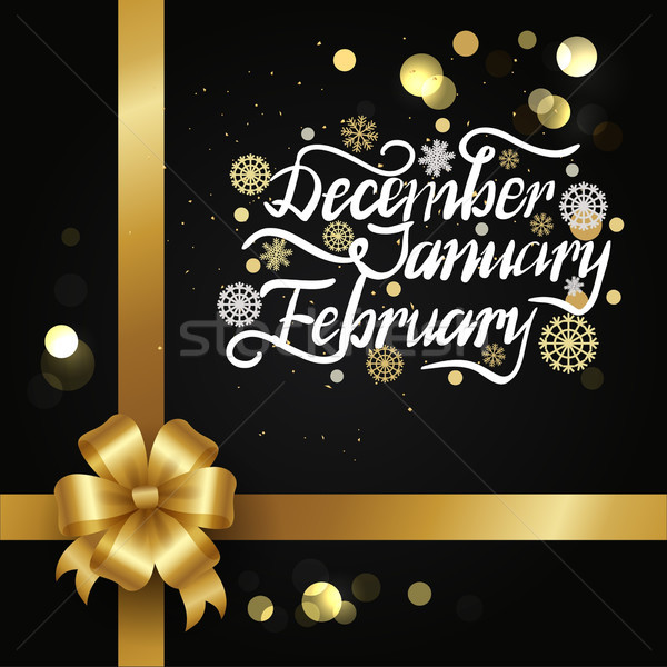 December winter maand opschrift maanden gouden Stockfoto © robuart