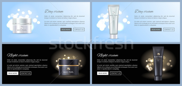 Stock photo: Day and Night Pearl Cream Web Poster advertisement