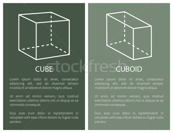 Cube and Cuboid Geometric Shapes Simple Figures Stock photo © robuart