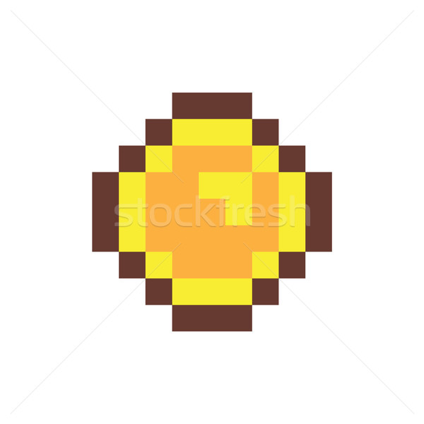 Coin in Pixel Form Object Vector Illustration Stock photo © robuart