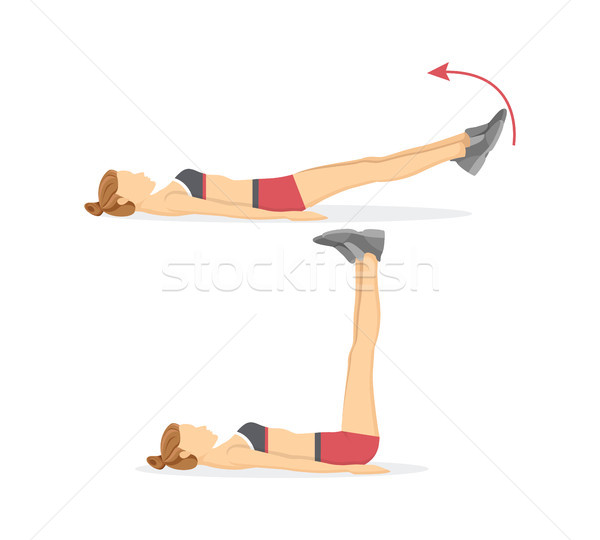 Leg Raises Tabata Exercises Vector Illustration Stock photo © robuart