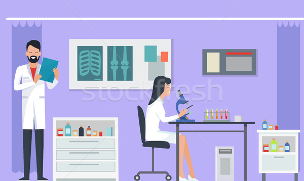 Laboratory and Researches on Vector Illustration Stock photo © robuart
