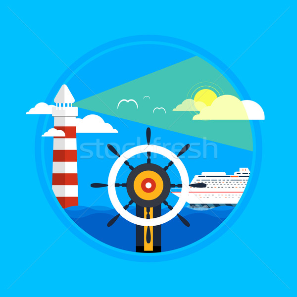 Crucero azul agua turismo faro rueda Foto stock © robuart
