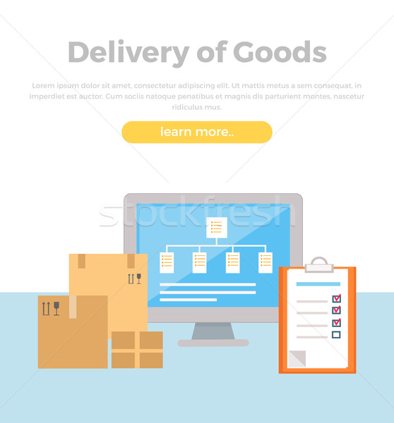 Delivery of Goods Web Banner in Flat Style Design. Stock photo © robuart