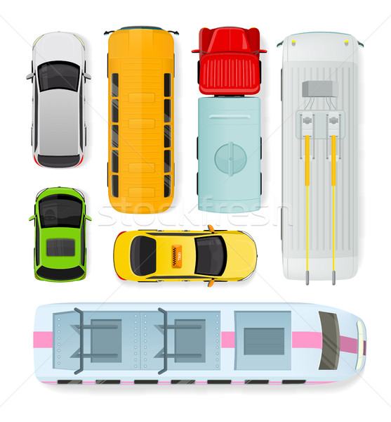Kamu taşımacılık vektör ayarlamak taşıma araba Stok fotoğraf © robuart