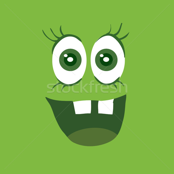 Funny lächelnd Monster Lächeln Bakterien Zeichen Stock foto © robuart