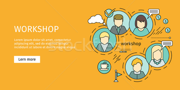 Business workshop banner team building formazione abilità Foto d'archivio © robuart