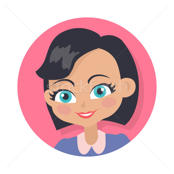 Smiling Girl with Bob Haircut. Isolated Portrait Stock photo © robuart
