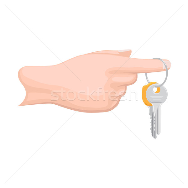 Keys on Keyring in Human Hand Flat Style Vector Stock photo © robuart