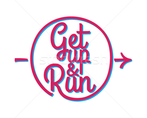 Get Up and Run. Set of Running Marathon Badge. Stock photo © robuart