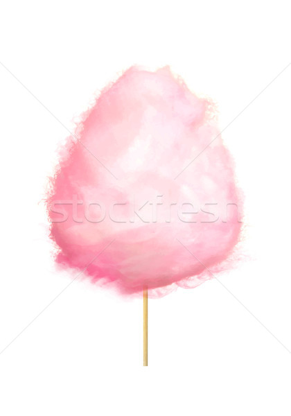 Realistic Pink Cotton Candy on Stick Isolated Stock photo © robuart