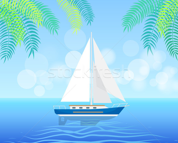 Sailboat Isolated on Clean Water in Summertime Stock photo © robuart