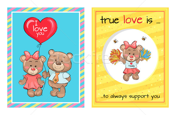 True Love is Support Teddy Girl Bears Air Balloon Stock photo © robuart