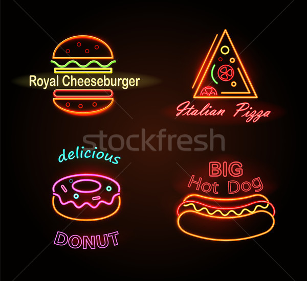 Royal Cheeseburger and Donut Vector Illustration Stock photo © robuart