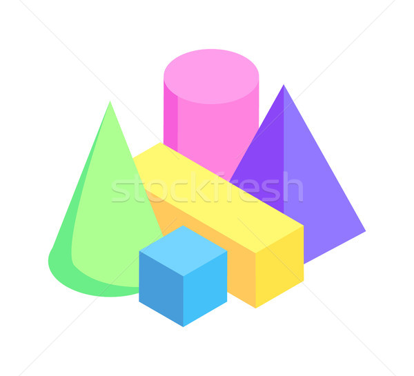 Geometric Objects Collection, Colorful Poster Stock photo © robuart