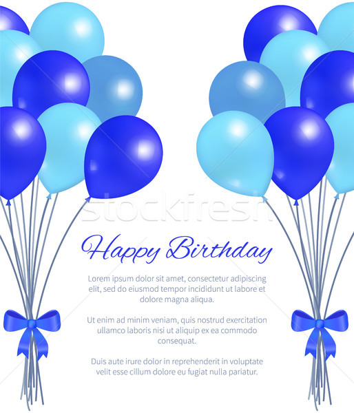 Happy Birthday Greeting Card Balloons Big Bundle Stock photo © robuart