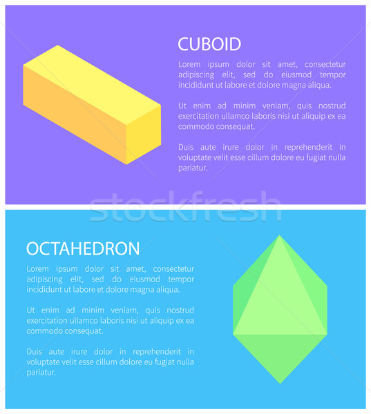 Bright Colors Cuboid and Octahedron Templates Stock photo © robuart