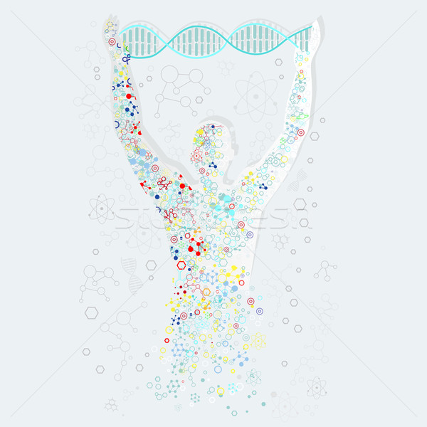 Form Man with Human DNA. Concept Scientific Stock photo © robuart