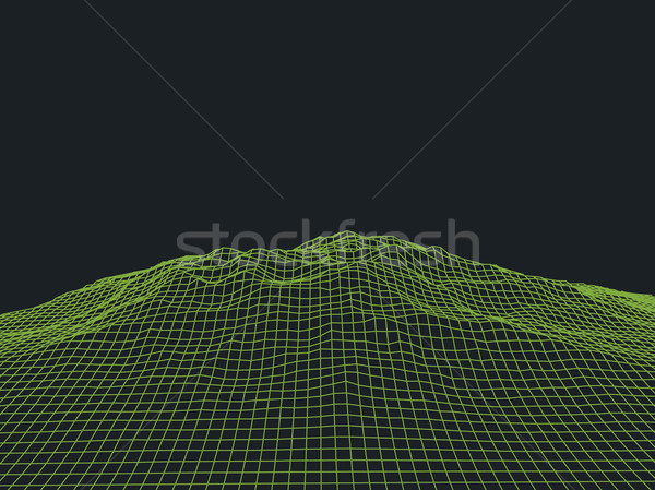 Abstrakten Cyberspace Netz Landschaft 3D Technologie Stock foto © robuart
