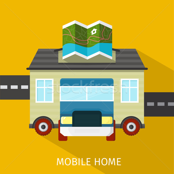 Mobiles maison design bannière caravane [[stock_photo]] © robuart