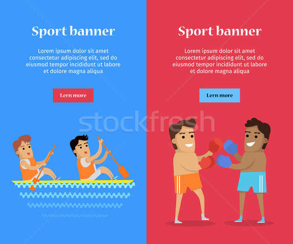 Boxing and Canoe Rowing Sports Banners Stock photo © robuart
