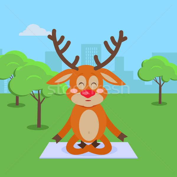 Yoga Exercises in City Park Cartoon Concept Stock photo © robuart
