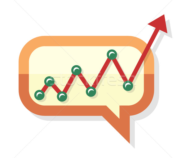 Growing chart process arrow in chat speech bubble Stock photo © robuart