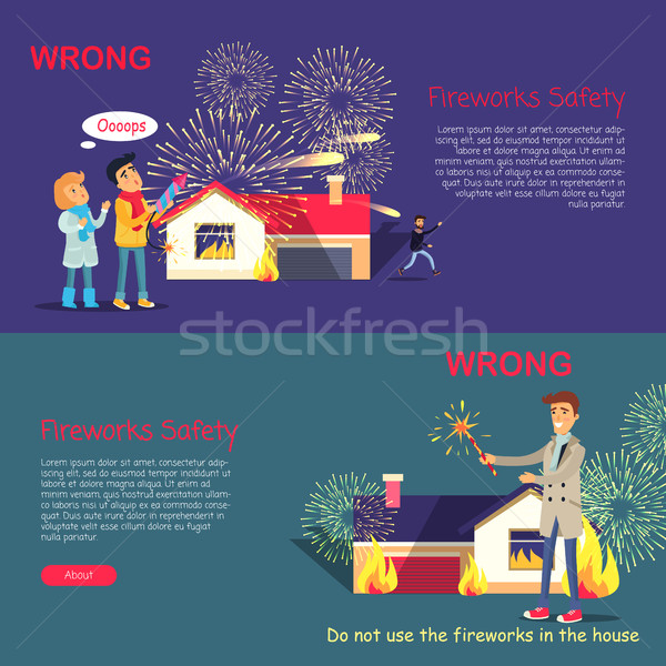 Fireworks Safety. Wrong Usage of Pyrotechnics Stock photo © robuart