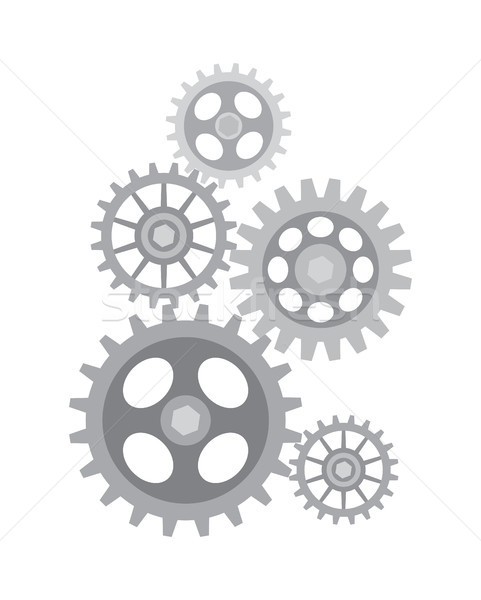 Set of Different Sized Gears Vector Illustration Stock photo © robuart