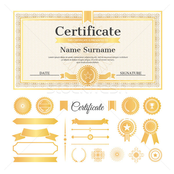 Certificate Sample with Stamps Vector Illustration Stock photo © robuart