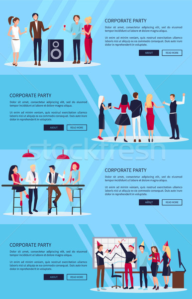 Corporate Party Set of Four on Vector Illustration Stock photo © robuart