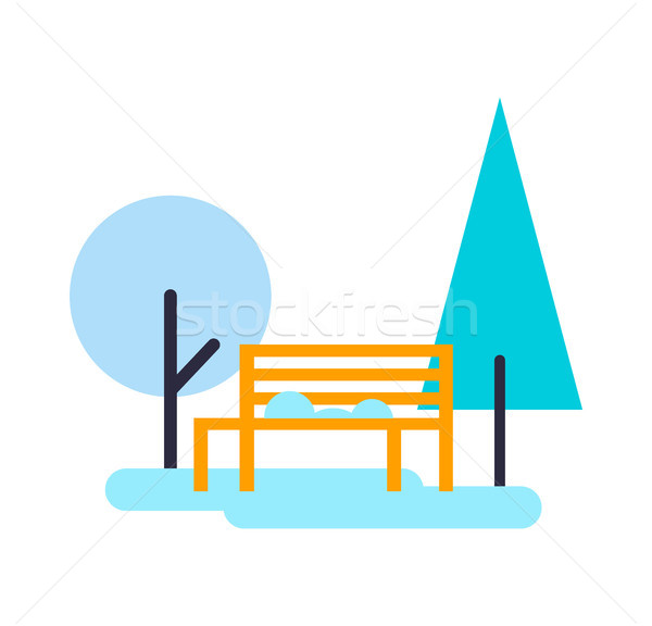 Trees and Bench Composition Vector Illustration Stock photo © robuart
