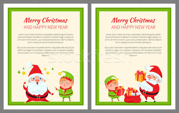 Merry Christmas Santa, Gifts Vector Illustration Stock photo © robuart
