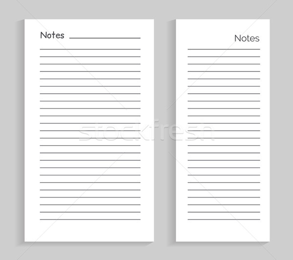 Notes Empty Sheet Images Set Vector Illustration Stock photo © robuart