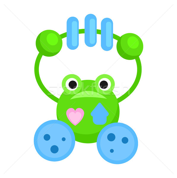 Rattle in Form of Funny Green Frog Illustration Stock photo © robuart