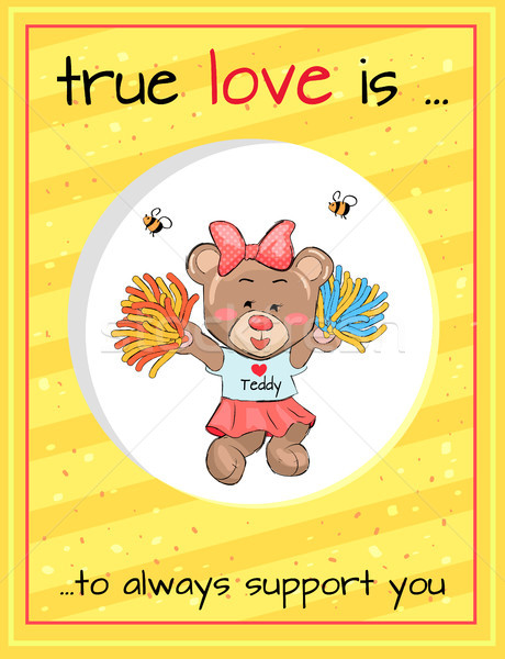 True Love Always Supports Teddy Girl Cheerleader Stock photo © robuart