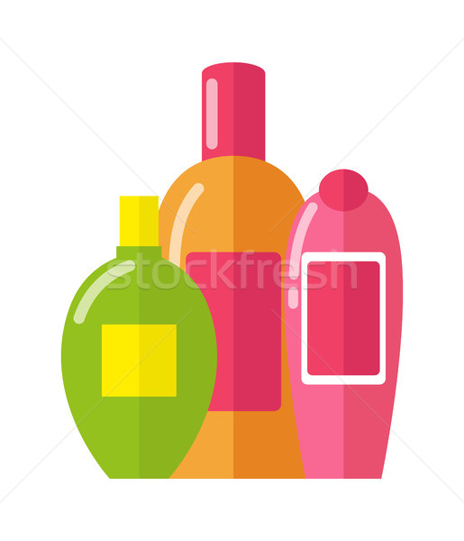 Three Patterns of Bottles Vector Illustration Stock photo © robuart