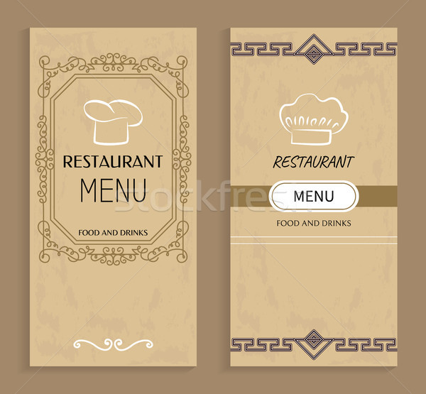Restaurant Menu with Drinks and Food Templates Stock photo © robuart