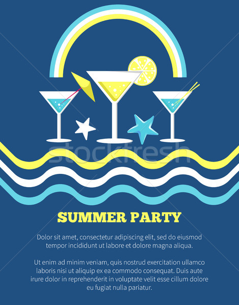 Nyár buli poszter martini szemüveg vektor Stock fotó © robuart