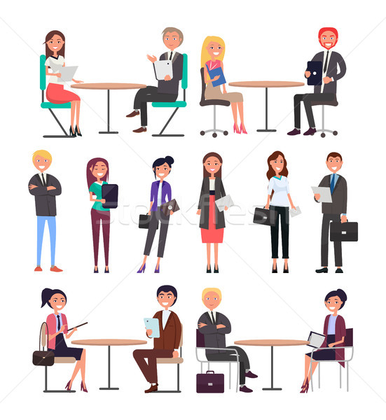 Meeting of Business People Vector Illustration Stock photo © robuart