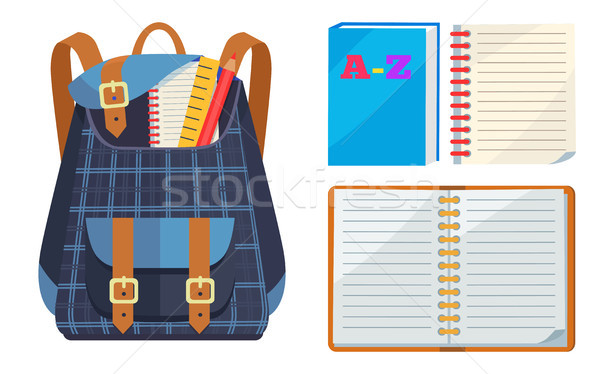 Backpack for Kids with ABC Open Copybook Vector Stock photo © robuart