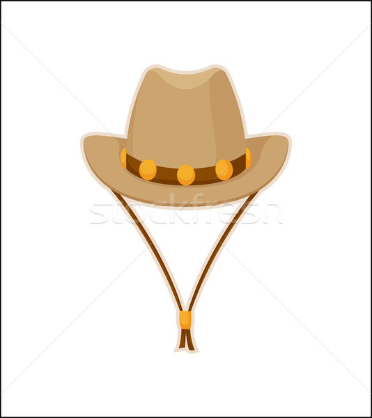 Cowboykalap amerikai stílus fejviselet vektor ikon Stock fotó © robuart