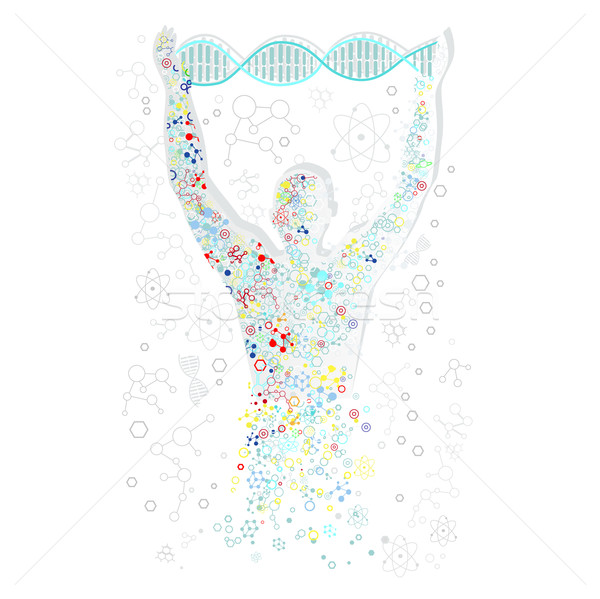 Stock photo: Form Man with Human DNA. Concept Scientific