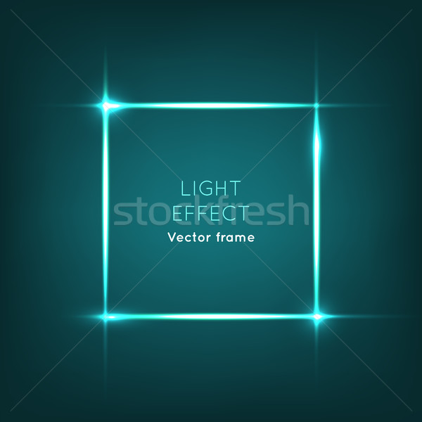 Vector Frame. Light Effect on Dark Blue Background Stock photo © robuart