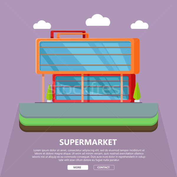 Stock photo: Supermarket Web Template in Flat Design.