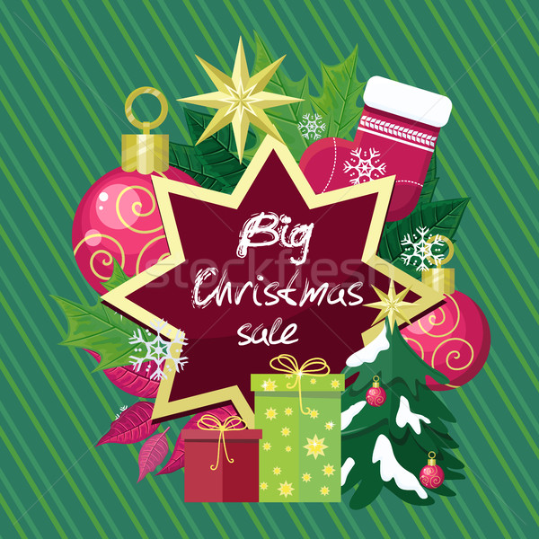 Big Christmas Sale Vector Flat Style Concept Stock photo © robuart