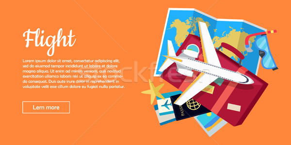 Flight Conceptual Flat Style Vector Web Banner  Stock photo © robuart