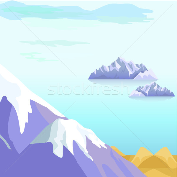 Piękna wektora krajobraz morza górskich Zdjęcia stock © robuart