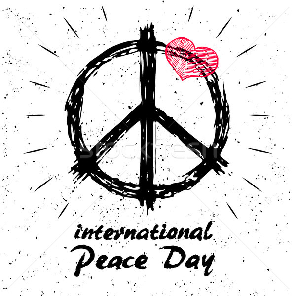 International Peace Day Logo with Hippie Sign Icon Stock photo © robuart