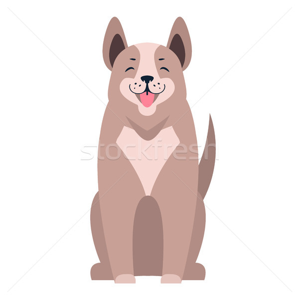 Cute Dog Seating Cartoon Flat Vector Icon Stock photo © robuart